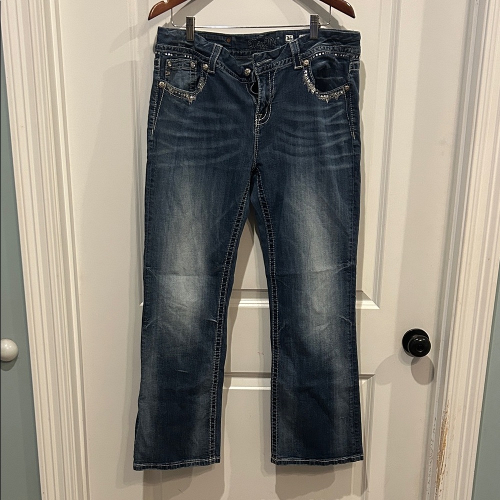 Miss Me Embellished Blue Jeans